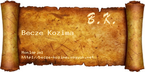 Becze Kozima névjegykártya
